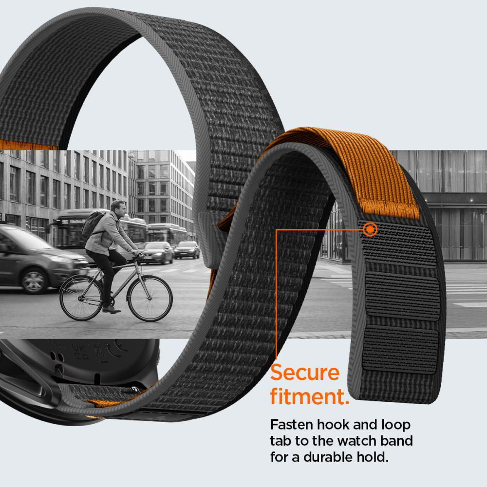 Spigen Athlex Air 2 Strap for Garmin Watch Venu / Forerunner Series, 22mm, Black Orange AMP11425
