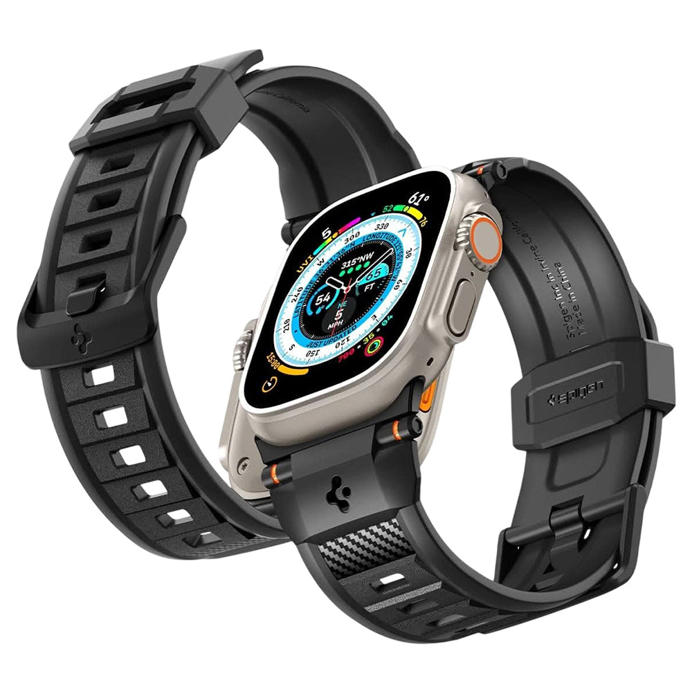 Spigen Rugged Band for Apple Watch 49mm / 46mm / 45mm / 44mm Series, Matte Black AMP02854