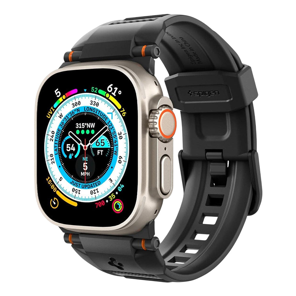 Spigen Rugged Band for Apple Watch 49mm / 46mm / 45mm / 44mm Series, Matte Black AMP02854