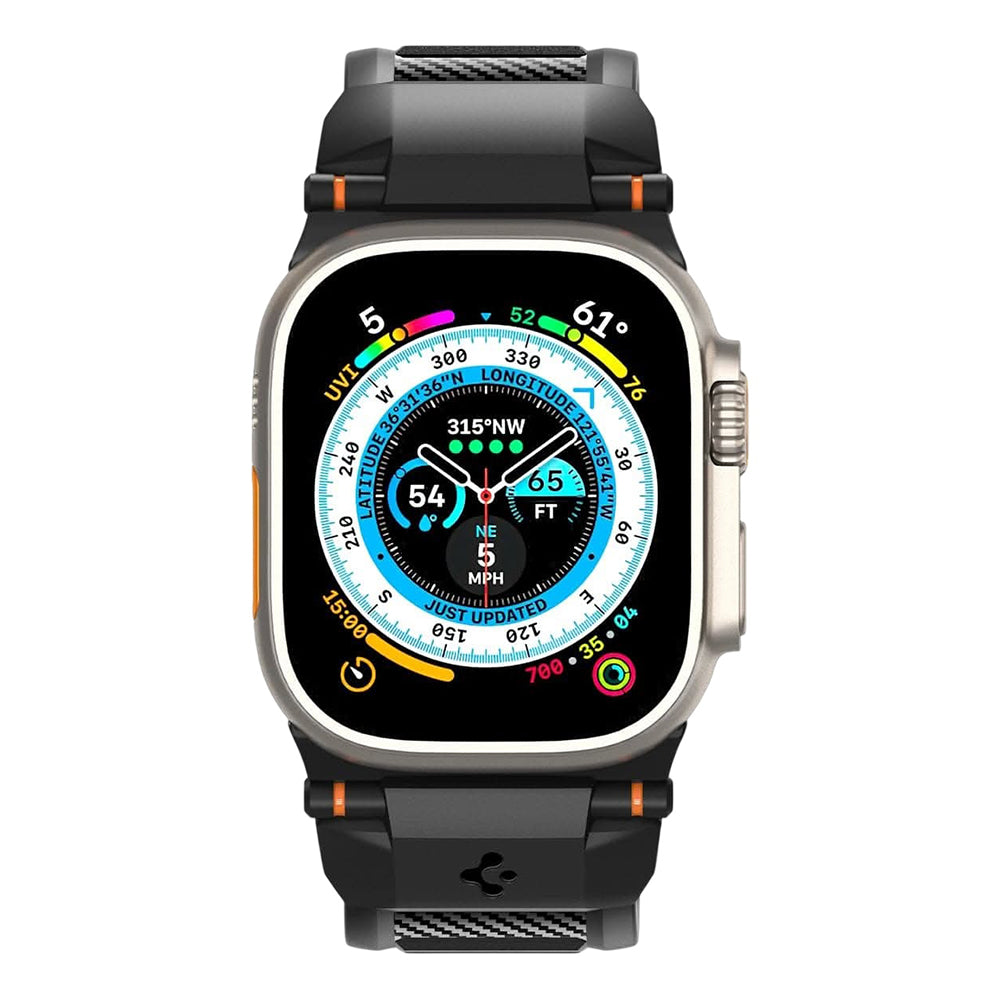 Spigen Rugged Band for Apple Watch 49mm / 46mm / 45mm / 44mm Series, Matte Black AMP02854