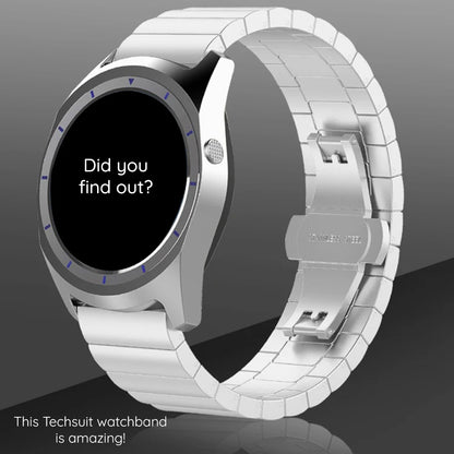 Techsuit W012 Strap for Garmin Watch Fenix / Forerunner Series, 22mm, Silver