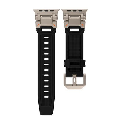 Techsuit W064 Strap for Apple Watch 49mm / 46mm / 45mm / 44mm / 42mm Series, Black Silver