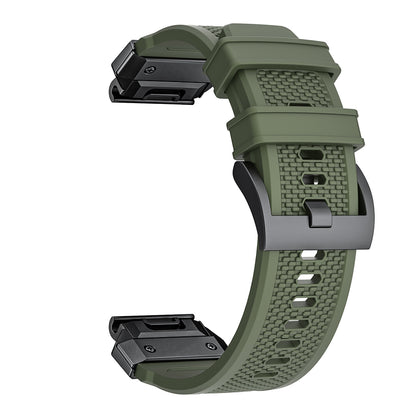 Techsuit W068 Strap for Garmin Watch Fenix / Forerunner / Approach Series, 22mm, Black Green