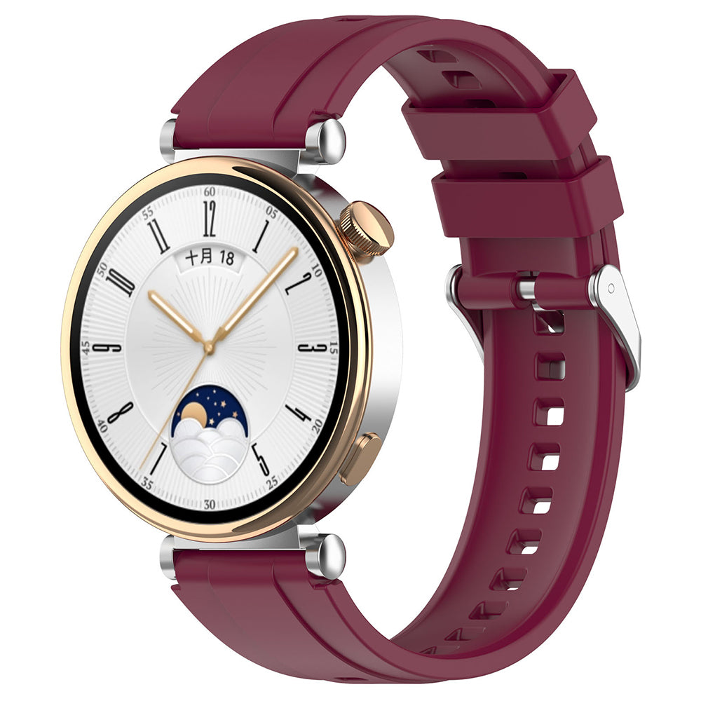 Techsuit W075 Strap for Huawei Watch / Garmin Watch Series, 18mm, Burgundy