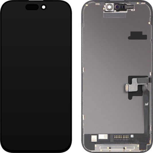 JK Touchscreen Display for Apple iPhone 16 Pro, with Frame, Movable IC In-Cell LCD Version, Black