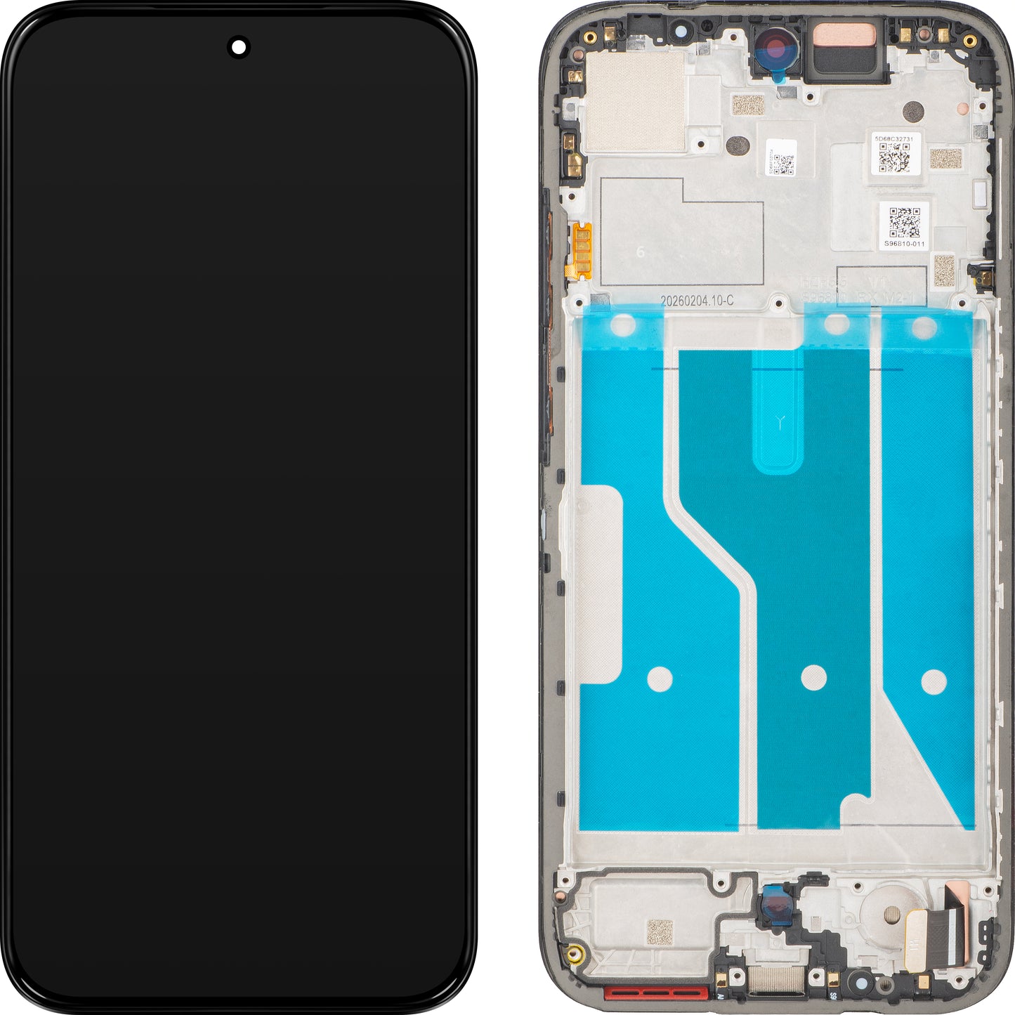 Motorola Moto G87 Touchscreen Display, with Frame, Black, Service Pack 5D68C32731