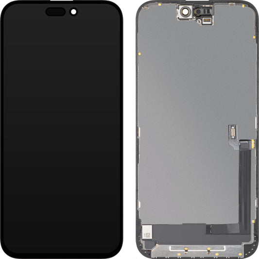 MP Touchscreen Display compatible with Apple iPhone 16 Plus, with Frame, OLED FHD Diagnostic Version, Black
