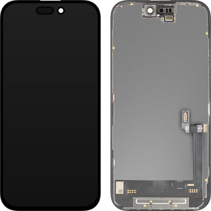 MP Touchscreen Display compatible with Apple iPhone 16, with Frame, Soft OLED FHD 120Hz Movable IC Version, Black