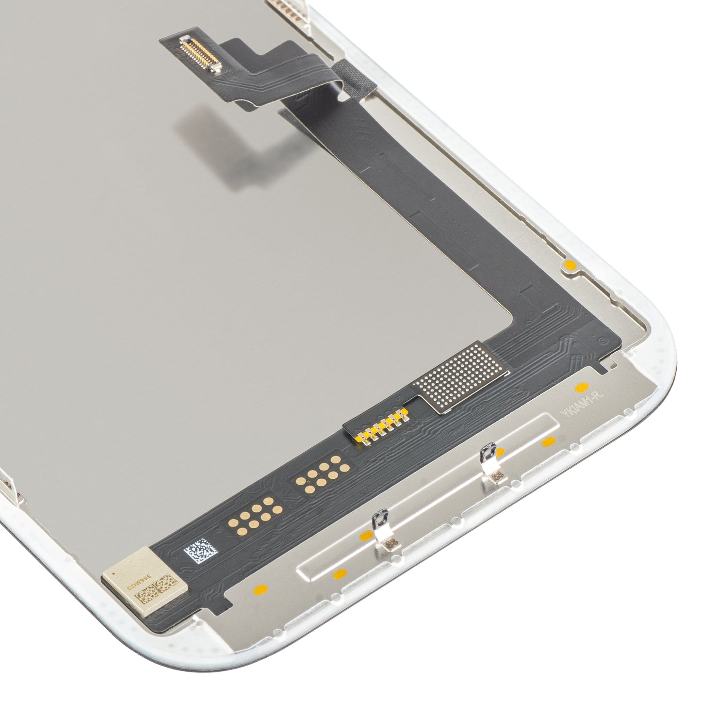 MP Touchscreen Display compatible with Apple iPhone 17, with Frame, Soft OLED FHD 120Hz IC Movable Version, Black
