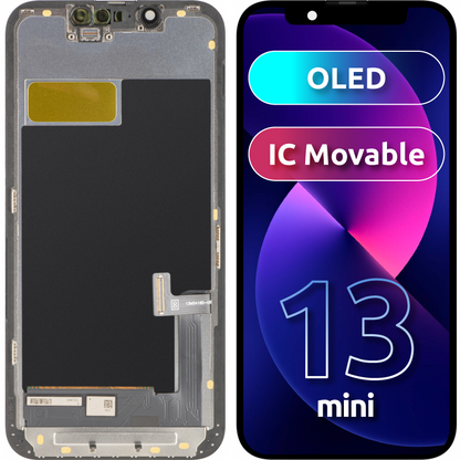MP Touchscreen Display compatible with Apple iPhone 13 mini, with Frame, OLED FHD Movable IC Version, Black