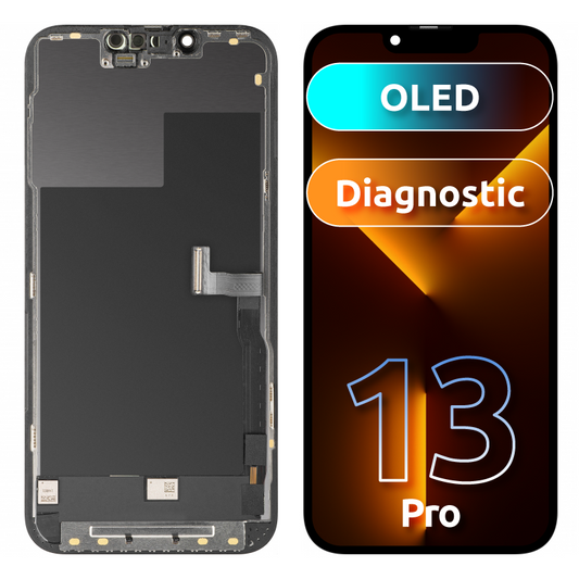 MP Touchscreen Display compatible with Apple iPhone 13 Pro, with Frame, OLED FHD Diagnostic Version, Black