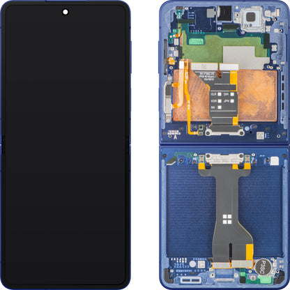 Samsung Galaxy Z Flip7 F766 Display with Touchscreen, With Frame, Under Inner, Blue (Blue Shadow), Service Pack GH82-37581A
