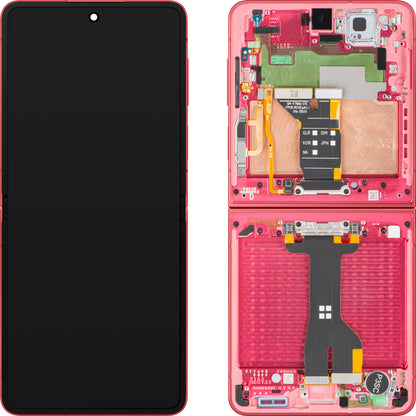Samsung Galaxy Z Flip7 F766 Touchscreen Display, with Frame, Sub Inner, Coral (Coral Red), Service Pack GH82-37581D