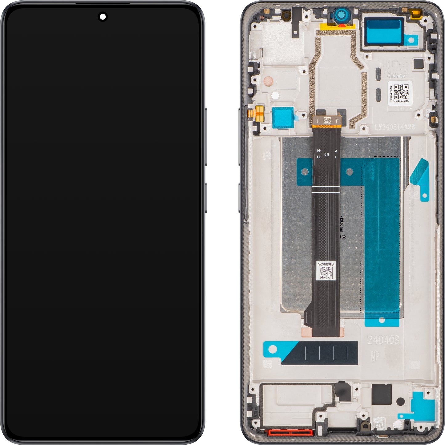Xiaomi Poco F6 Display with Touchscreen, with Frame, Black, Service Pack 5600040N16T00