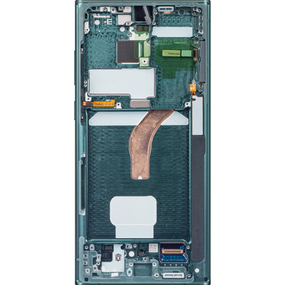 Touchscreen Display Samsung Galaxy S22 Ultra 5G S908, with Frame, Green, Service Pack GH82-27488D 