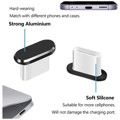 Techsuit AD1 Dust Plug for Phone Port, USB-C, Set of 4, Black