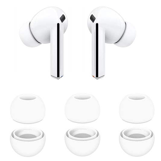 Techsuit ET3 Ear Tips for Samsung Galaxy Buds3 Pro, Size S / M / L, White