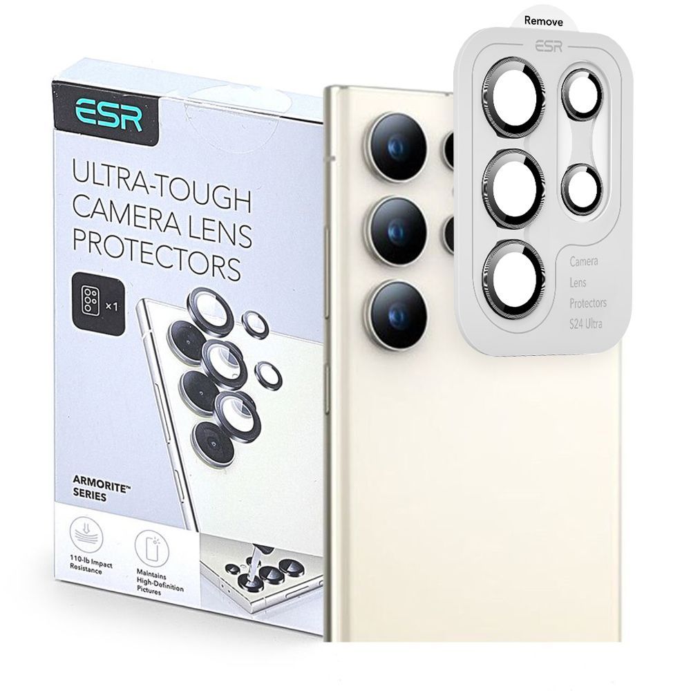 ESR Armorite Rear Camera Protector for Samsung Galaxy S25 Ultra S938, Tempered Glass, Black