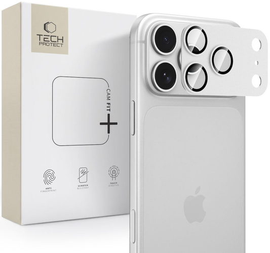 Tech-Protect CamFull Fit+ Rear Camera Protective Film for Apple iPhone 18 Pro, Tempered Glass, Silver