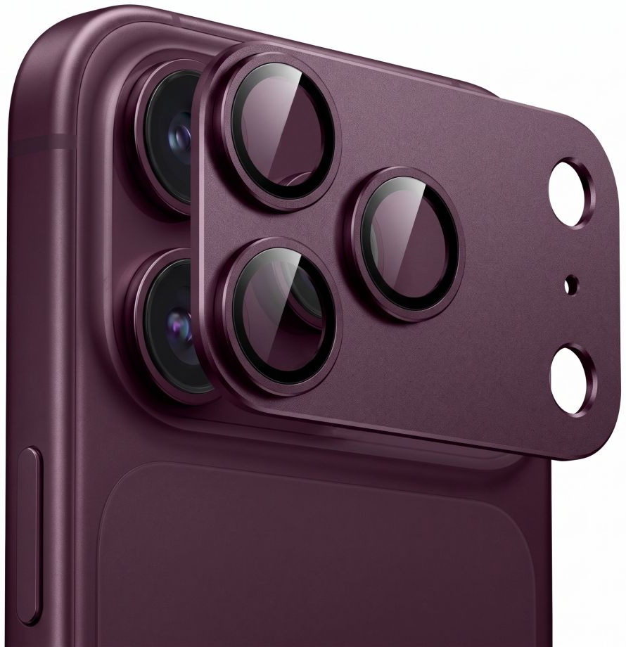 Tech-Protect CamFull Fit+ Rear Camera Protective Film for Apple iPhone 18 Pro Max, Tempered Glass, Burgundy
