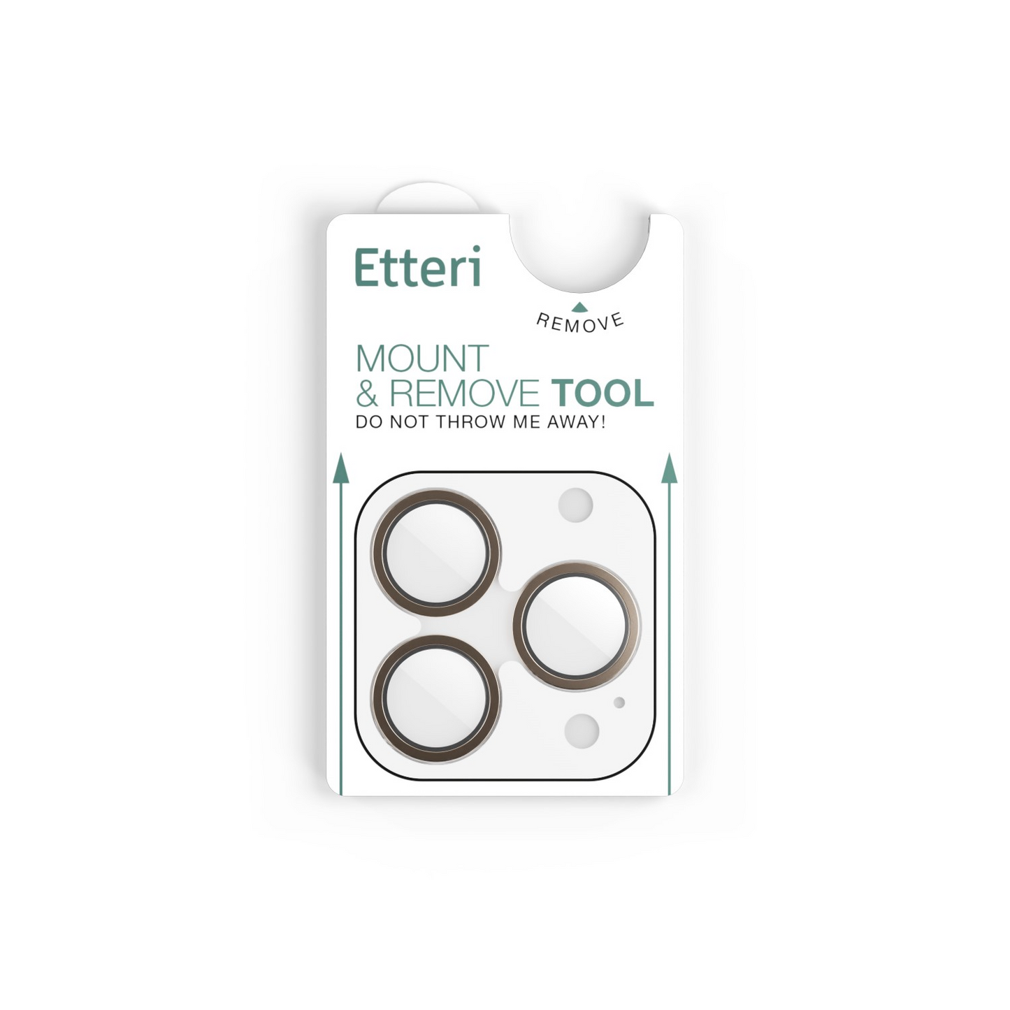 Etteri Rear Camera Protective Film for Apple iPhone 16 Pro Max / 16 Pro, Tempered Glass, Bronze
