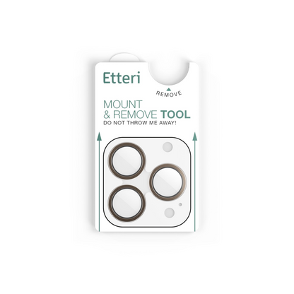 Etteri Rear Camera Protective Film for Apple iPhone 16 Pro Max / 16 Pro, Tempered Glass, Bronze