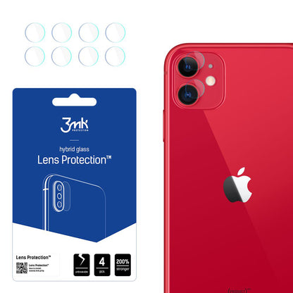 3MK Protection Rear Camera Protective Film for Apple iPhone 11, Flexible Glass, Set of 4 Pieces, Transparent