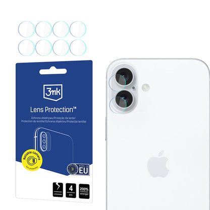 Back Camera Protection Film 3MK Protection for Apple iPhone 17, Tempered Glass, Set of 4 pieces, Transparent