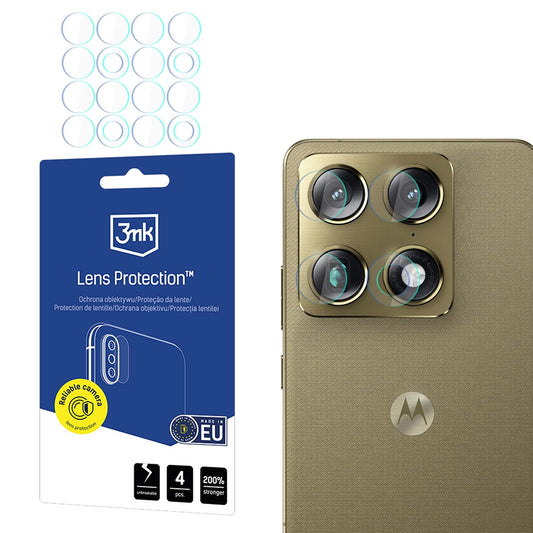 Back Camera Protection Film 3MK Protection for Motorola Edge 70 Ultra / Signature, Flexible Glass, Set of 4 pieces, Transparent