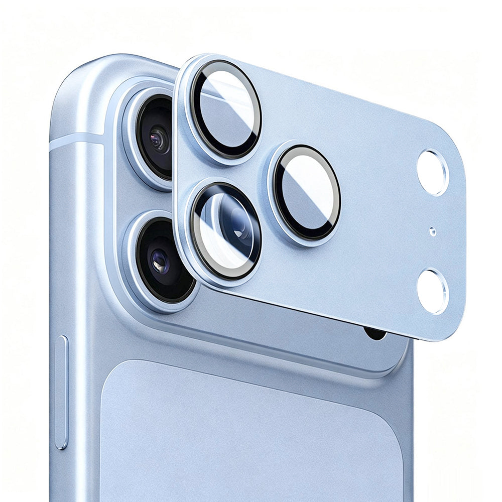 Blueo Integrated Metal Rear Camera Protector for Apple iPhone 18 Pro, Tempered Glass, Blue