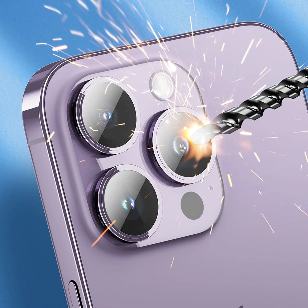 Blueo Sapphire Crystal Rear Camera Protective Film for Apple iPhone 14 Pro Max / 14 Pro, Tempered Glass, Purple