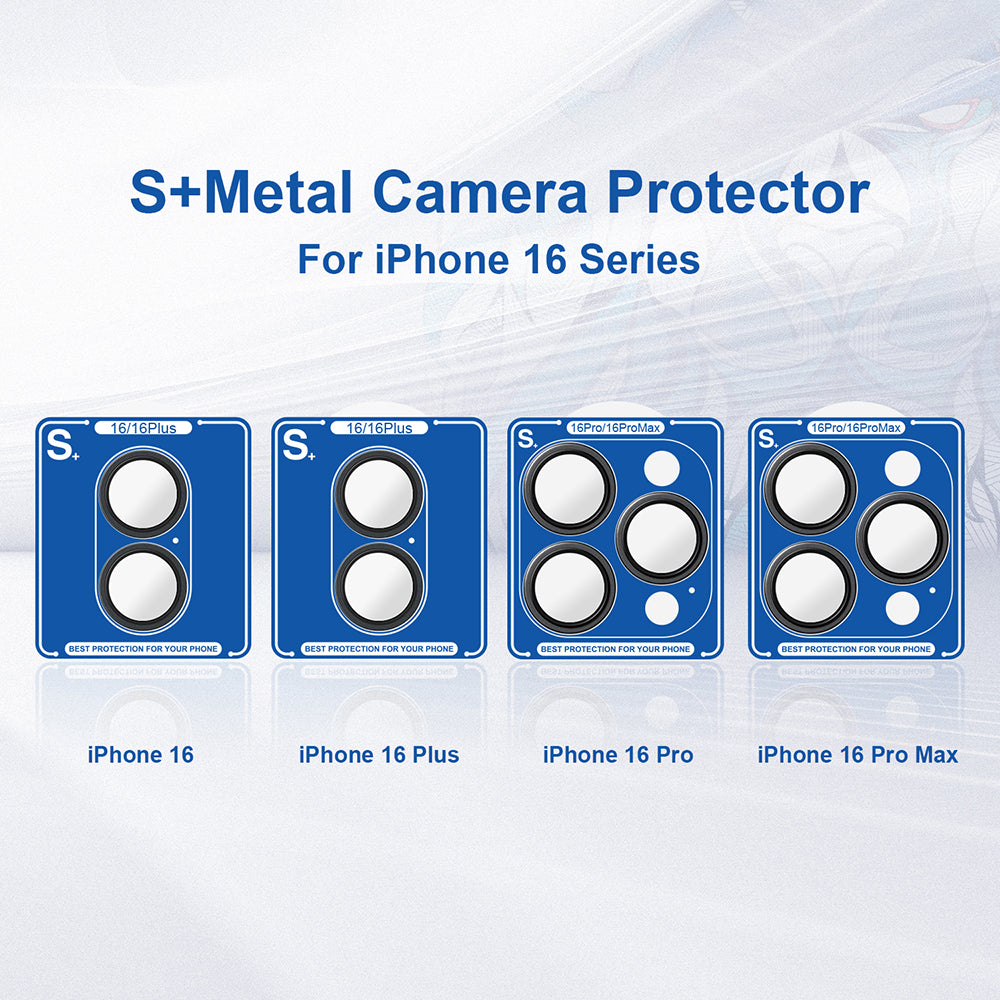 Lito S+ Rear Camera Protective Film for Apple iPhone 16 Plus / 16, Tempered Glass, Blue