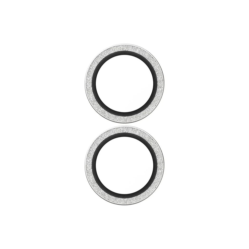 PanzerGlass Hoops Glitter Rear Camera Protector for Apple iPhone 17 / 16 Plus / 16, Tempered Glass, Silver