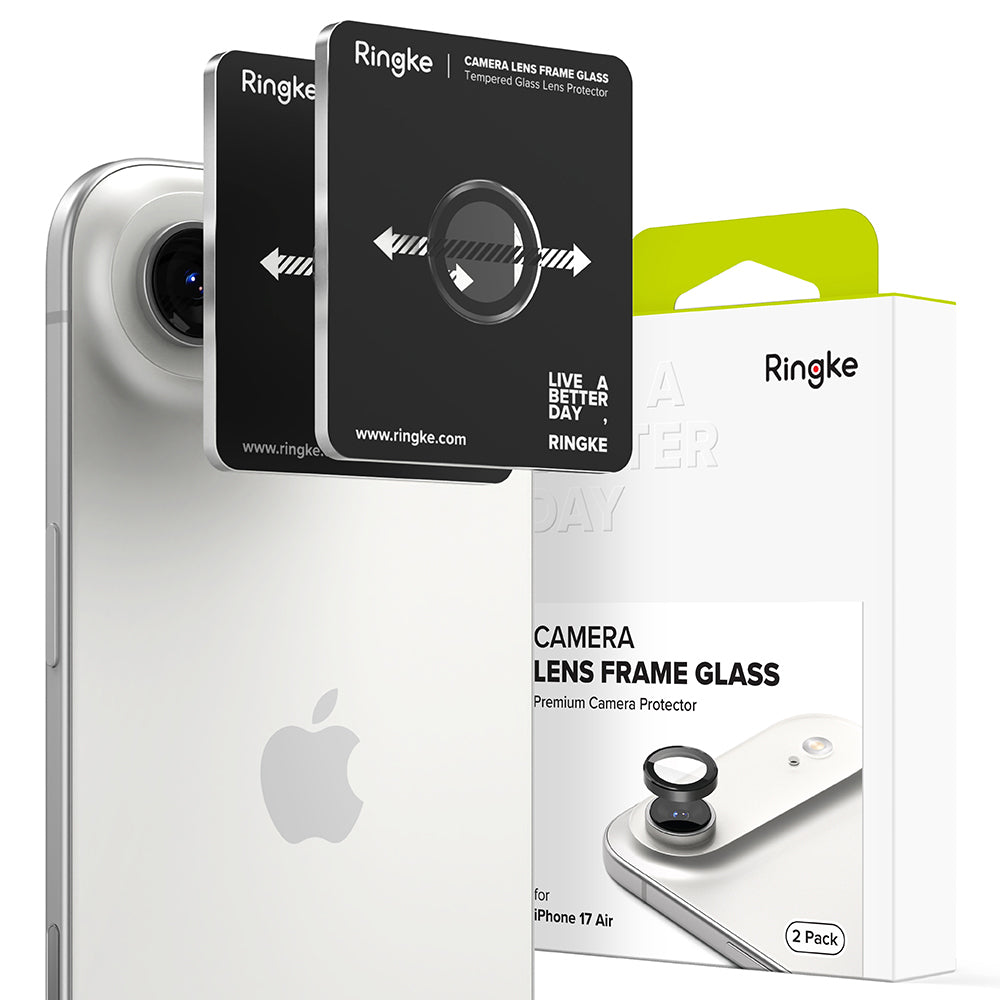 Ringke Rear Camera Protection Film for Apple iPhone 17 Air, Tempered Glass, Black