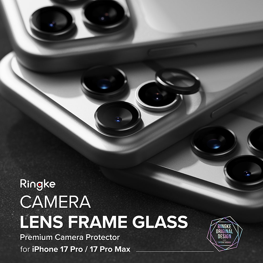 Ringke Rear Camera Protection Film for Apple iPhone 17 Pro Max / 17 Pro, Tempered Glass, Black