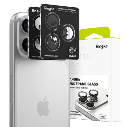 Ringke Rear Camera Protection Film for Apple iPhone 17 Pro Max / 17 Pro, Tempered Glass, Black