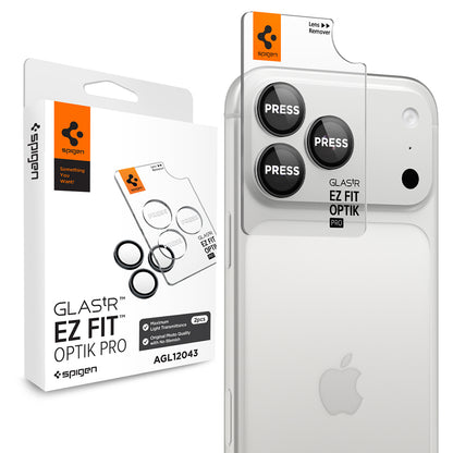 Spigen GlastR EZ FIT Optik Pro Rear Camera Protective Film for Apple iPhone 18 Pro / 18 Pro Max, Tempered Glass, Set of 2 pieces, Dark Gray AGL12043
