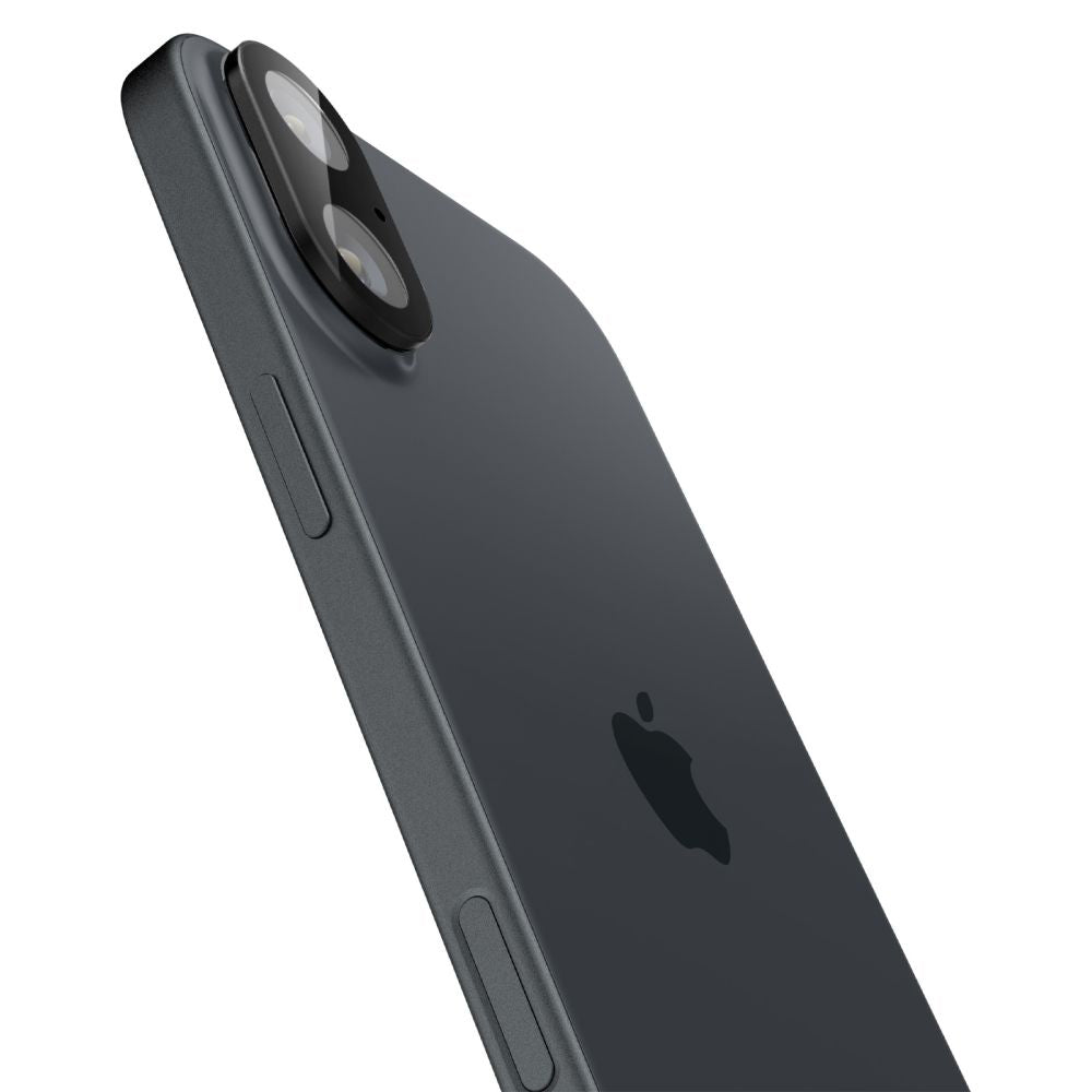 Spigen GlastR Optik Rear Camera Protector for Apple iPhone 16 Plus / 16, Tempered Glass, Set of 2 pieces, Black AGL07922
