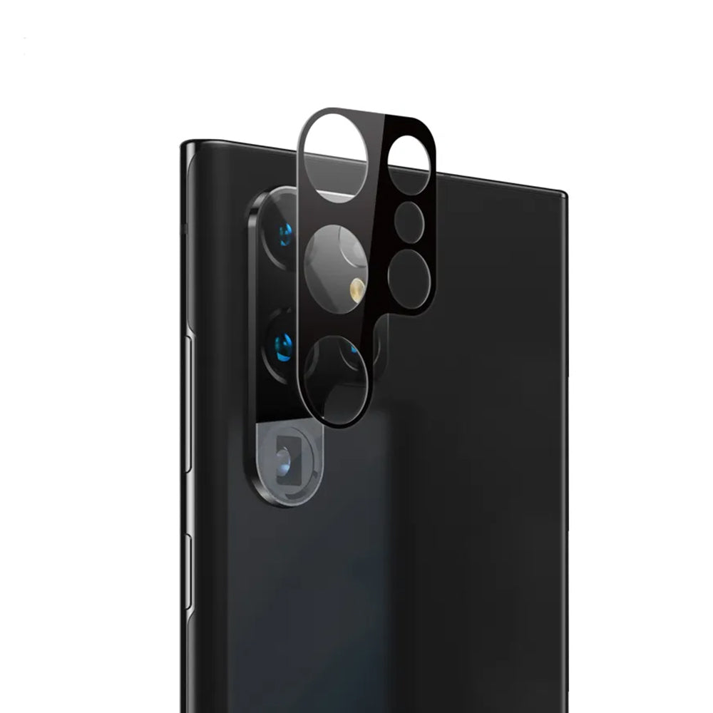 Techsuit Rear Camera Protective Film for Samsung Galaxy S23 Ultra S918, Tempered Glass, Black