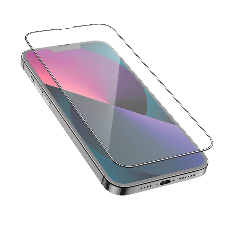 BF3 Borofone BF3 Screen Protector for Apple iPhone 13 Pro Max, Glass Shield, Full Glue, Black 