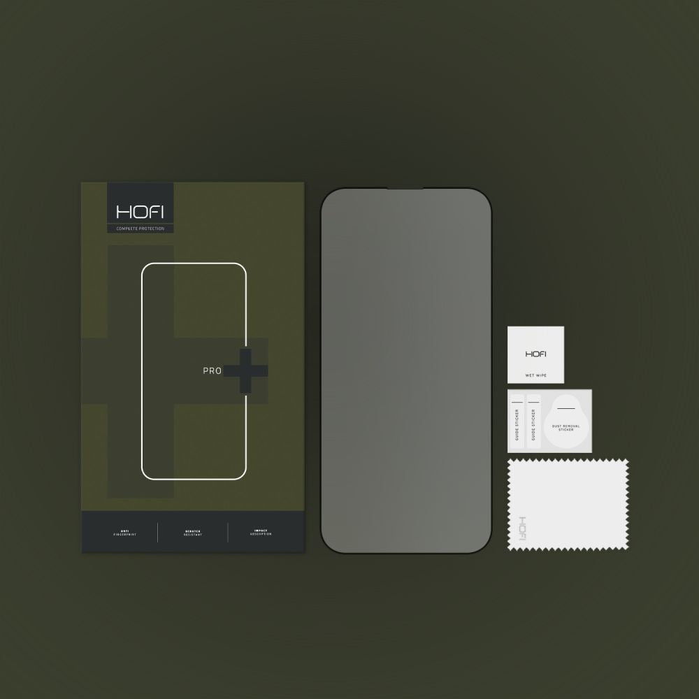 HOFI PRO+ Screen Protector for Apple iPhone 14 Pro, Tempered Glass, Full Glue, Black