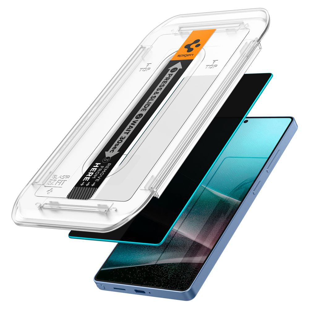 Spigen GlastR EZ FIT HD Privacy Screen Protector for Samsung Galaxy S25 Ultra S938, Tempered Glass, Full Glue, Set of 2 pieces AGL09335