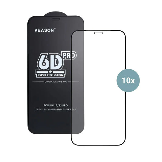 Veason PRO Screen Protector Film for Apple iPhone 17 Pro Max, Tempered Glass, Full Glue, Set of 10 pieces, 6D, Black