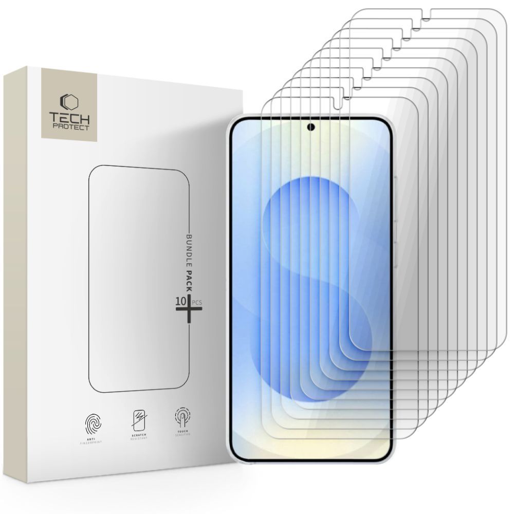 Tech-Protect Screen Protector for Samsung Galaxy S26 S942, Tempered Glass, Full Glue, Set of 10 Pieces