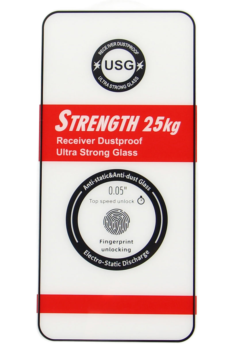 OEM Ultra Strong 25KG Screen Protector for Samsung Galaxy S25 S931, Tempered Glass, Full Glue, 2.5D, Black