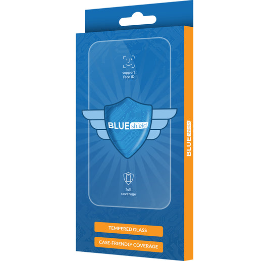 Blue Shield Screen Protector for Xiaomi Redmi Note 14 Pro 5G, Tempered Glass, Full Glue, Case Friendly, Black