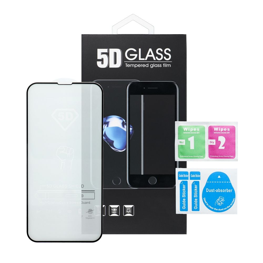 OEM Screen Protector for Apple iPhone 17 Air, Tempered Glass, Full Glue, 5D, Black