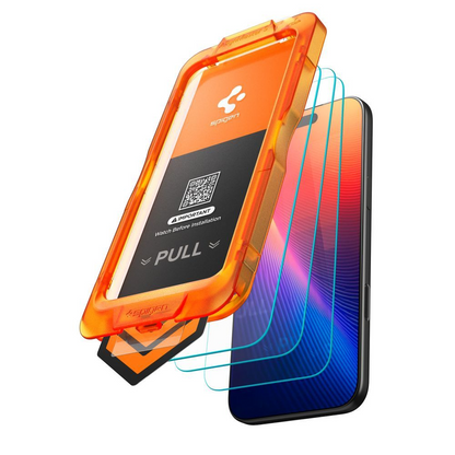 Spigen GlastR Align Master Slim Screen Protector for Apple iPhone 17 Pro Max, Tempered Glass, Full Glue, Set of 3 Pieces