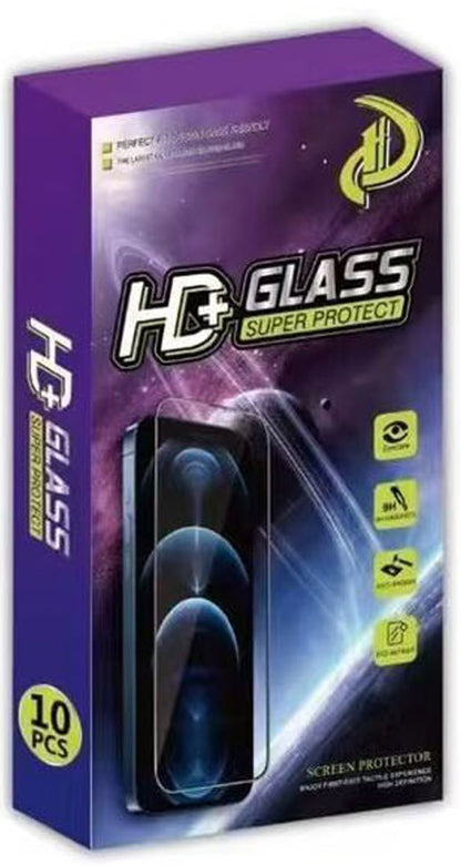 OEM Screen Protector for Apple iPhone 15 Pro, Tempered Glass, Full Glue, Set of 10 Pieces, 9D, Black
