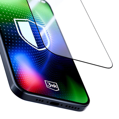 3MK Hardy Ultra Screen Protector for Apple iPhone 17 / 16 Pro, Tempered Glass, Full Glue, Black